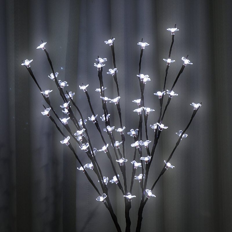 3 Db Napenergiával Működő Meleg Fehér Színes Led Ág Falevél Kültéri Kert